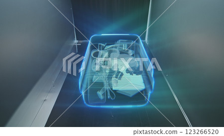 VFX Animation Visualizing Futuristic High-Tech Baggage Screening System 123266520