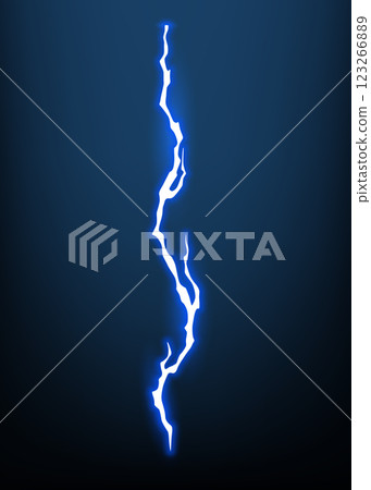 Lightning animation with sparks. Electricity thunderbolt danger, light electric powerful thunder. Bright energy effect, vector illustration 123266889