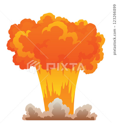 Explosion animation. Animation for game of the explosion effect. Cartoon animation for game. Exploding effect. Hand drawn vector illustration 123266899