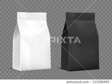 White and black bags packaging for pet food 123266993