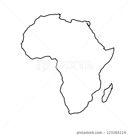This artwork features the silhouette outline of the African continent. It highlights the unique shape and geographical features of Africa. The design is simple yet expressive. This artwork features the silhouette outline of the African continent. It highlights the unique shape and geographical features of Africa. The design is simple yet expressive. 123268114