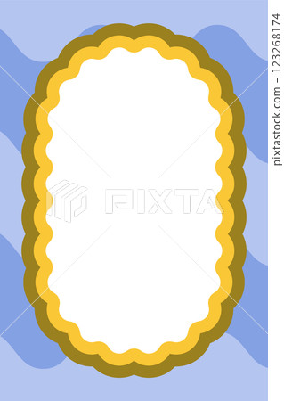 Vibrant wavy oval frame banner 123268174