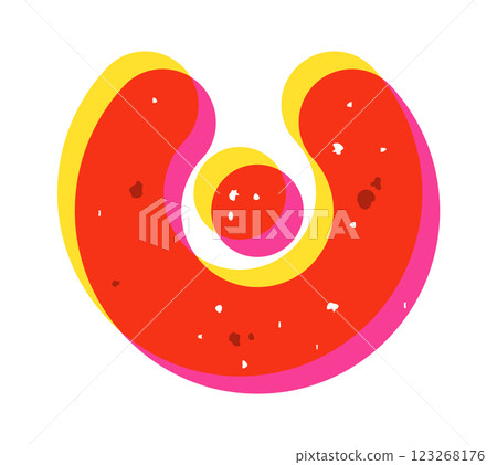 Risograph abstract minimal geometric shape 123268176