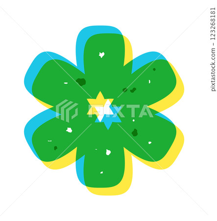 Green floral risograph geometry element Green floral risograph geometry element 123268181