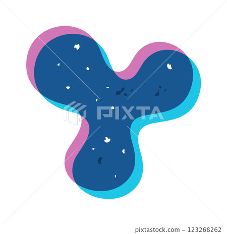 Amorphous fluid shape risograph element Amorphous fluid shape risograph element 123268262