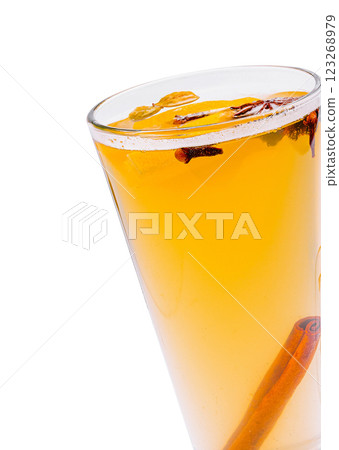 Refreshing beverage with spices served in a tall glass 123268979