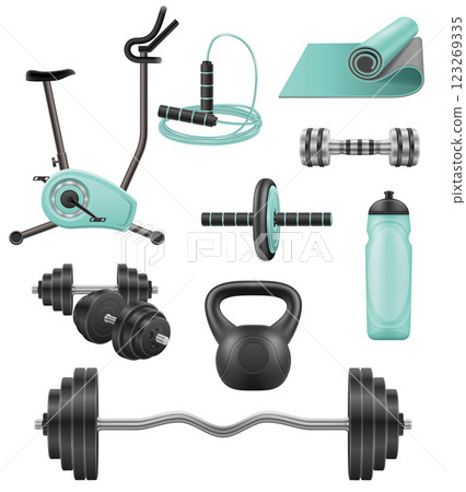 sports equipment for fitness stock cartoon vector illustration 123269335