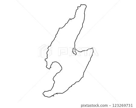新潟縣佐渡島略顯鬆散的白色地圖 123269731
