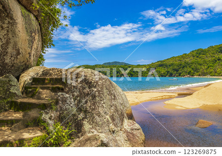 Big tropical island Ilha Grande Praia de Palmas beach Brazil. Big tropical island Ilha Grande Praia de Palmas beach Brazil. 123269875