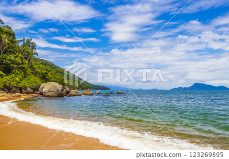 Big tropical island Ilha Grande Praia de Palmas beach Brazil. Big tropical island Ilha Grande Praia de Palmas beach Brazil. 123269895