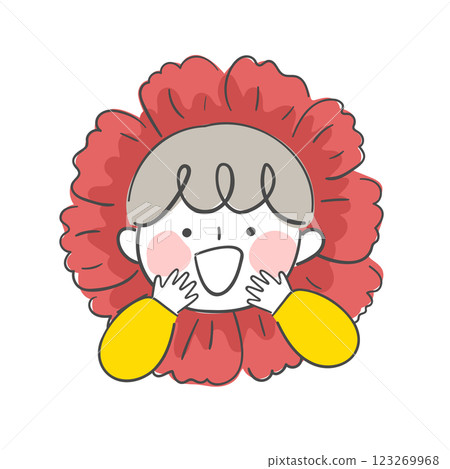 Character illustration of a child in carnation flower Character illustration of a child in carnation flower 123269968