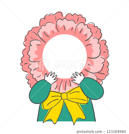 carnation flower with a face cutout 123269980