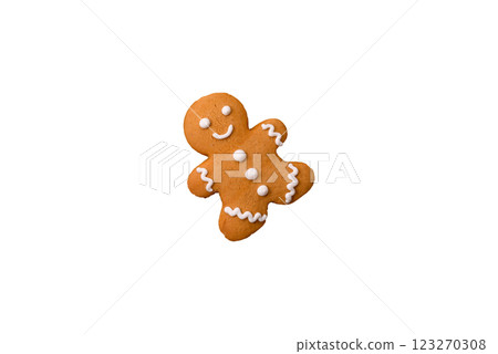 Homemade Christmas gingerbread cookies made as sweets 123270308