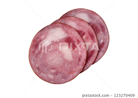 Ham cut into slices with salt and spices 123270409