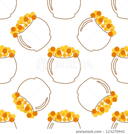 Seamless pattern with a pots of gold. 123270442