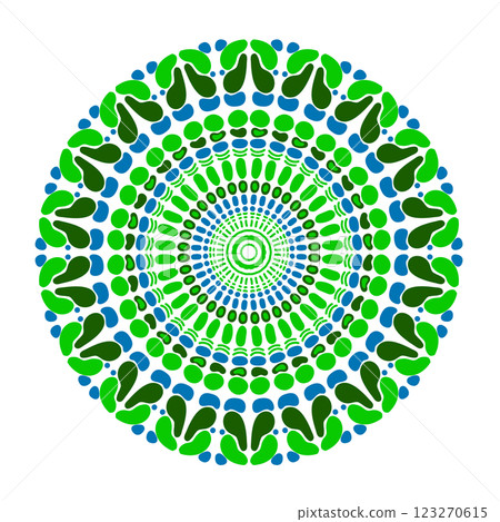 Abstract round mandala pattern. Ornamental arabesque. Vector design element. Abstract round mandala pattern. Ornamental arabesque. Vector design element. 123270615
