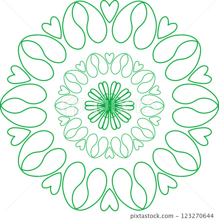 Abstract round mandala pattern. Ornamental arabesque. Vector design element. 123270644