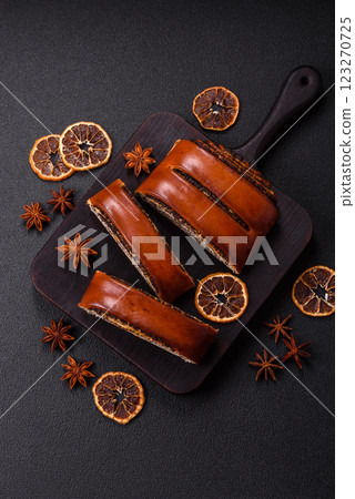 Sweet homemade roll with poppy seeds 123270725