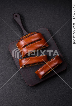 Sweet homemade roll with poppy seeds 123270733