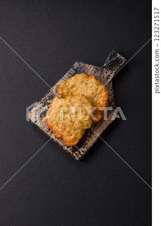 Delicious fried pork or chicken chops breaded with salt and spices Delicious fried pork or chicken chops breaded with salt and spices 123271517