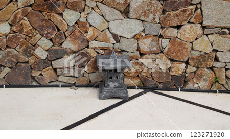 Garden ornament japanese zen style stone material for pathway light or garden light tower lamp. 123271920