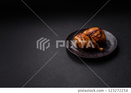 Delicious grilled chicken legs with spices and herbs in teriyaki sauce Delicious grilled chicken legs with spices and herbs in teriyaki sauce 123272258