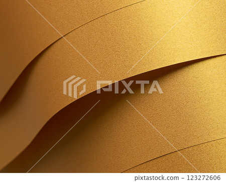 Golden saffron paper background with a pearlescent, glossy texture and shimmering reflections. 123272606