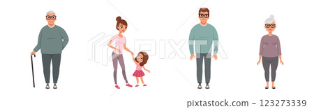 Man and Woman in Different Age Vector Set Man and Woman in Different Age Vector Set 123273339