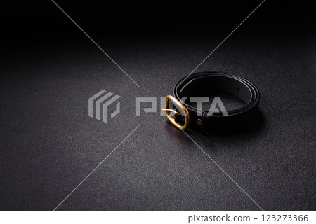 New leather women's belt with an old-style metal buckle New leather women's belt with an old-style metal buckle 123273366