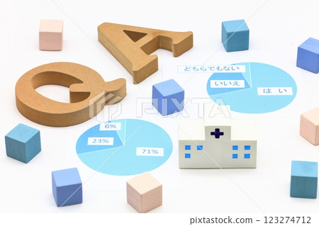 Image of a hospital and graphs Image of a hospital and graphs 123274712