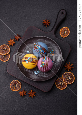 Sweet cocoa bombs with marshmallows and chocolate Sweet cocoa bombs with marshmallows and chocolate 123274802