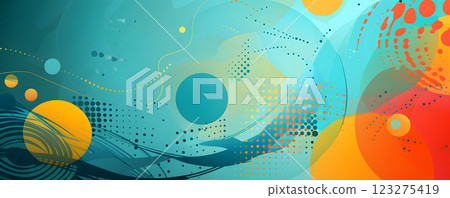 This dynamic abstract motion background showcases colorful geometric shapes and fluid patterns, ideal for contemporary video productions highlighting modern art and design aesthetics 123275419