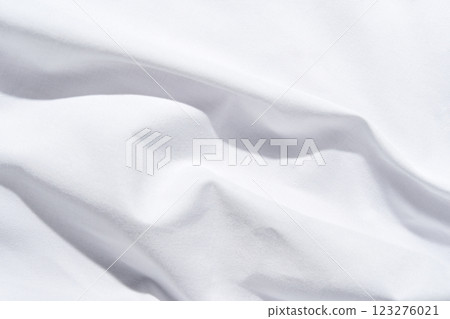 Smooth white fabric with soft folds and gentle shadows creating a subtle texture Smooth white fabric with soft folds and gentle shadows creating a subtle texture 123276021