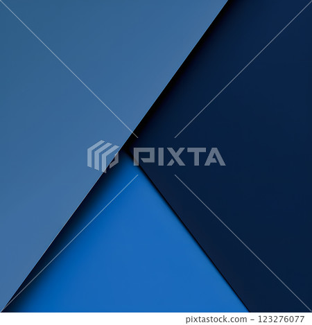 This abstract background features blue geometric shapes, embodying a modern and minimalist design that combines symmetry, texture, and stylish composition for an aesthetic appeal 123276077