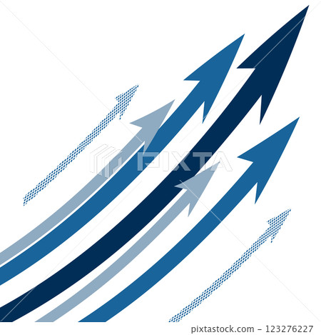 彎曲的藍色向上箭頭的背景插圖 123276227