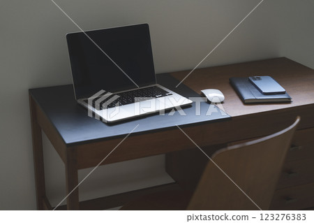 Desk with laptop Desk with laptop 123276383