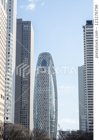 東京西新宿的高樓景觀 123276796
