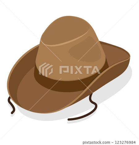 3D Isometric Flat Vector Set of Hats, headgears, Clothing Accessory. Item 1 123276984