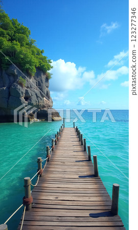 Stunning Beachside Dock View Ideal for Phone Wallpaper and Scenic Backgrounds 123277346