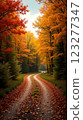 Autumn Forest Road Phone Wallpaper with Colorful Foliage and Scenic Pathway 123277347