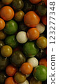 Colorful Abstract Phone Wallpaper with Glossy Balls in Various Tones and Shades 123277348