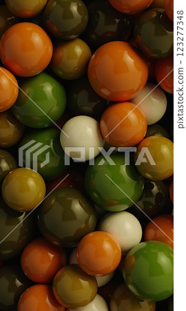 Colorful Abstract Phone Wallpaper with Glossy Balls in Various Tones and Shades 123277348