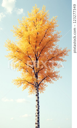Vibrant Autumn Tree Phone Wallpaper Featuring Stunning Orange Leaves 123277349