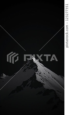 Stunning Mountain Peak Phone Wallpaper Captured in Dramatic Monochrome Lighting 123277351