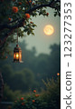 Enchanting Phone Wallpaper Featuring a Lantern Under the Moonlight in Nature 123277353