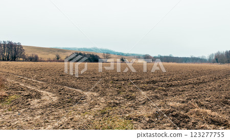 landscape. agricultural fields in winter landscape. agricultural fields in winter 123277755