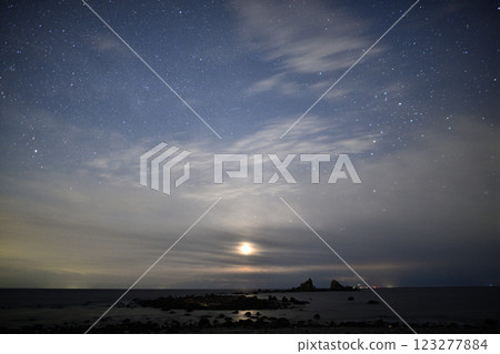 The Milky Way seen from the coast The Milky Way seen from the coast 123277884