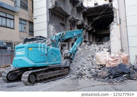 Building being demolished Building being demolished 123277914