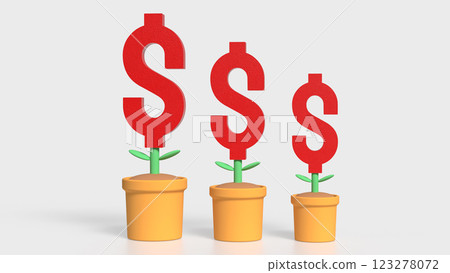 The Dollar symbol in plant for Business concept 3d Rendering. 123278072
