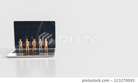 The Man on Notebook for Business Concept 3d Rendering. The Man on Notebook for Business Concept 3d Rendering. 123278093